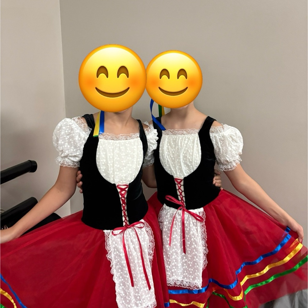 Kids Traditional Red and Black Costume Set